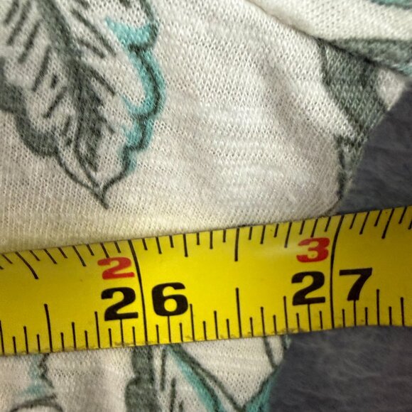 Pure J Jill XL Knit Popover Top Cotton Modal 3/4 Sleeve Ivory Yellow Floral - Picture 9 of 11